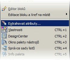 extrahovat atributy - menu