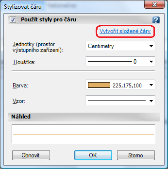 Obr. 3 - Dialogové okno Stylizovat čáru